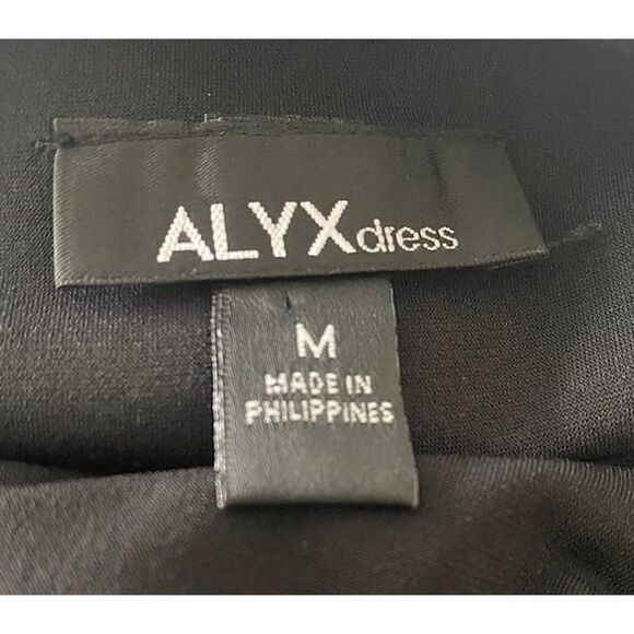 ALYX Black Casual Dress Halter Top Sleeveless Ruched Hem Rhinestones‎ Sz M - Picture 7 of 7